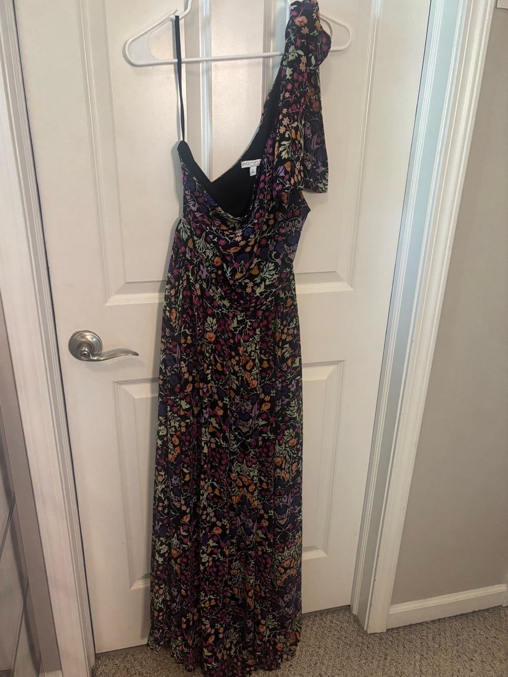 Eva Mendes NY&C Floral One Shoulder Maxi Dress Size Small